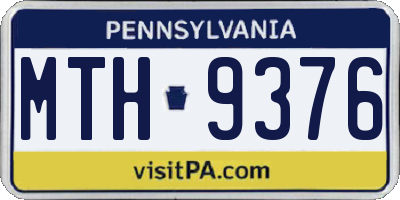 PA license plate MTH9376
