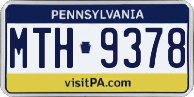 PA license plate MTH9378