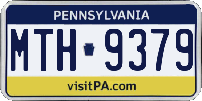 PA license plate MTH9379