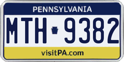 PA license plate MTH9382