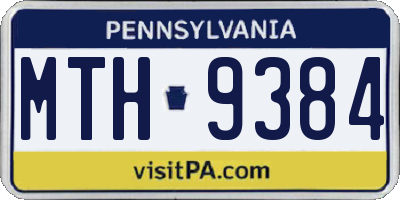 PA license plate MTH9384