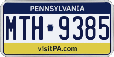 PA license plate MTH9385