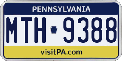 PA license plate MTH9388