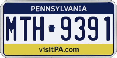 PA license plate MTH9391
