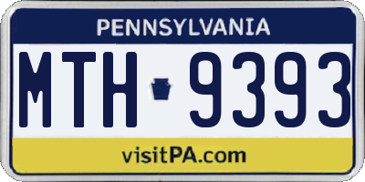 PA license plate MTH9393