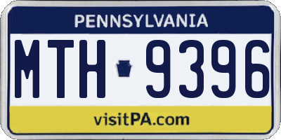 PA license plate MTH9396
