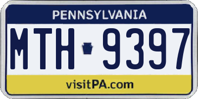 PA license plate MTH9397