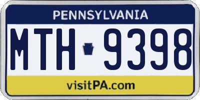 PA license plate MTH9398