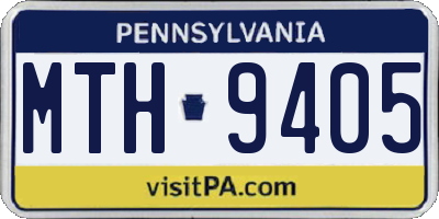PA license plate MTH9405