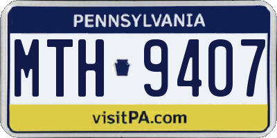 PA license plate MTH9407