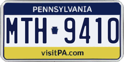 PA license plate MTH9410