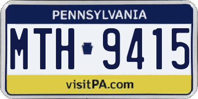 PA license plate MTH9415