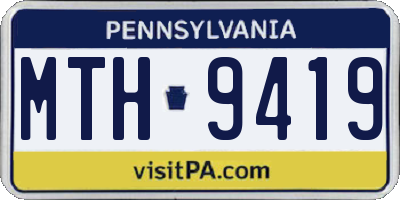 PA license plate MTH9419