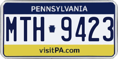 PA license plate MTH9423