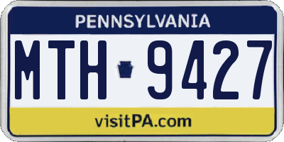 PA license plate MTH9427
