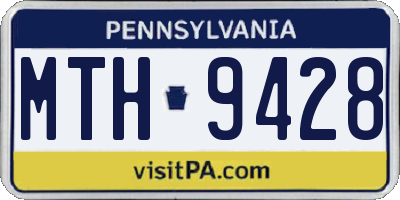 PA license plate MTH9428