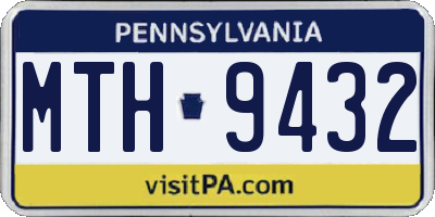 PA license plate MTH9432