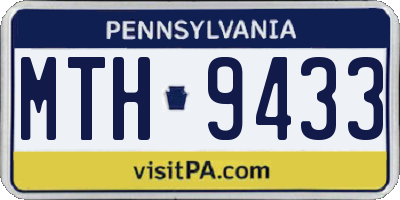 PA license plate MTH9433