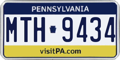 PA license plate MTH9434