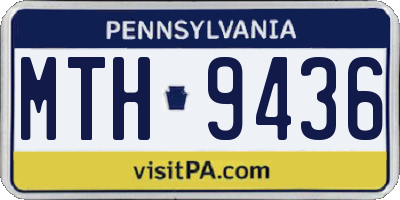 PA license plate MTH9436