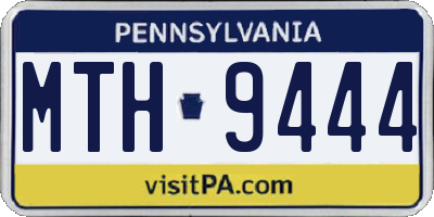 PA license plate MTH9444