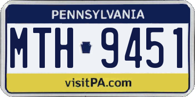 PA license plate MTH9451