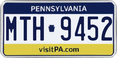 PA license plate MTH9452