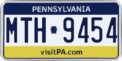 PA license plate MTH9454