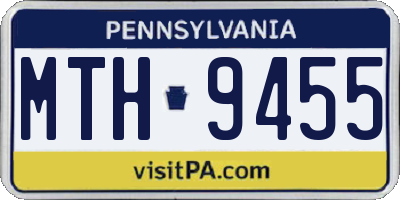 PA license plate MTH9455