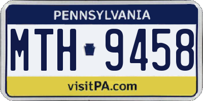 PA license plate MTH9458