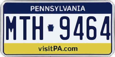 PA license plate MTH9464
