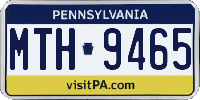 PA license plate MTH9465
