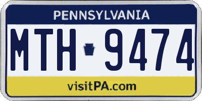 PA license plate MTH9474