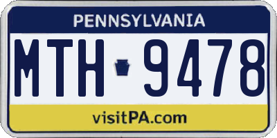 PA license plate MTH9478
