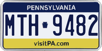 PA license plate MTH9482