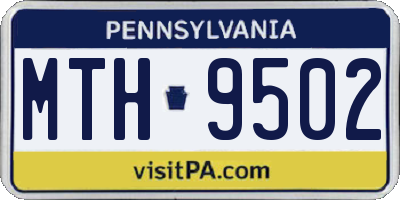 PA license plate MTH9502
