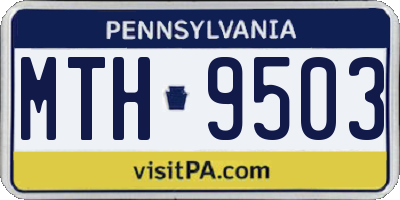 PA license plate MTH9503