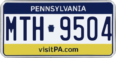 PA license plate MTH9504