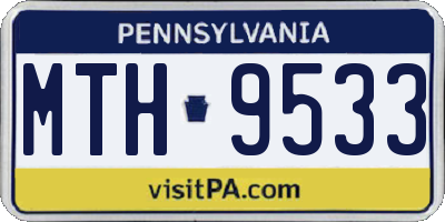 PA license plate MTH9533