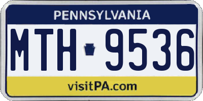 PA license plate MTH9536