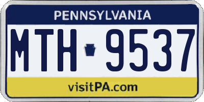 PA license plate MTH9537