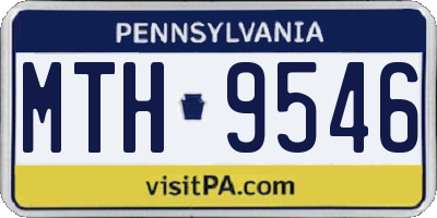 PA license plate MTH9546