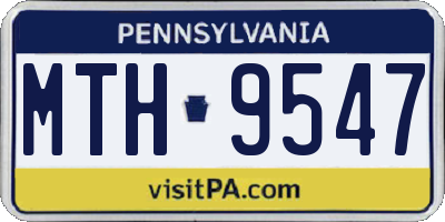 PA license plate MTH9547