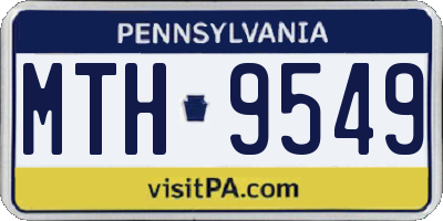 PA license plate MTH9549