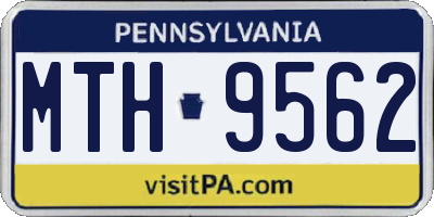 PA license plate MTH9562