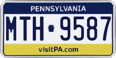 PA license plate MTH9587