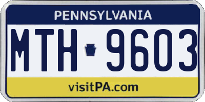 PA license plate MTH9603