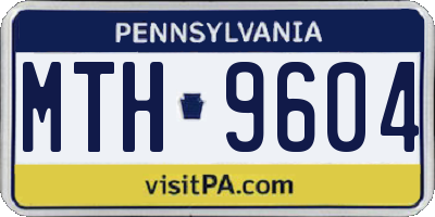 PA license plate MTH9604