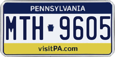PA license plate MTH9605