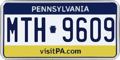 PA license plate MTH9609